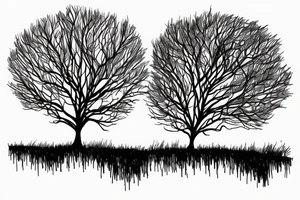 lone tree on a hill tattoo idea