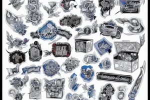 an open hift box with blue ribbon tattoo idea