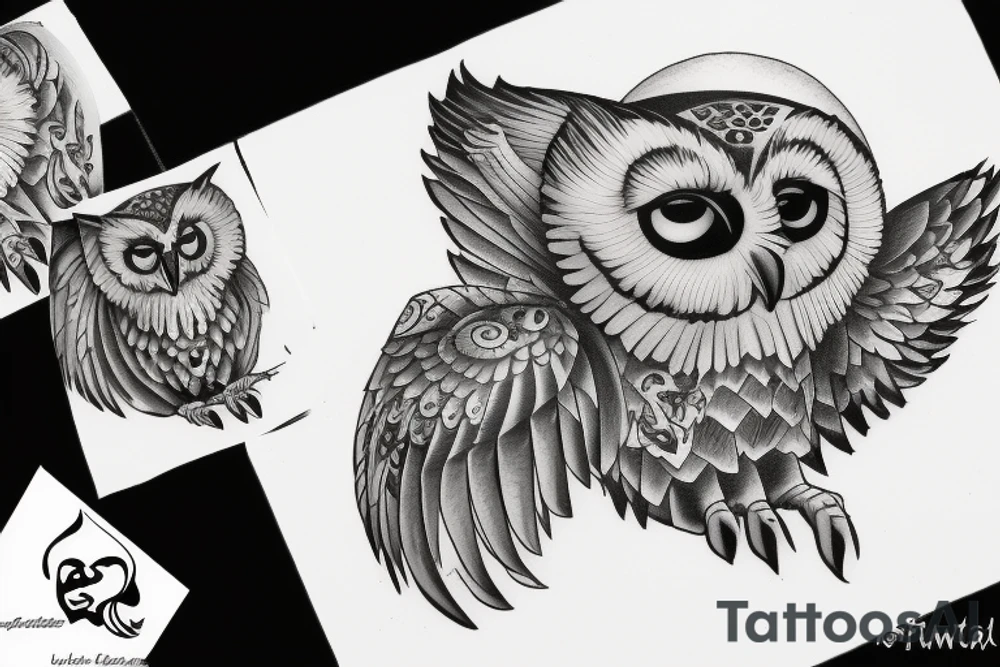 White owl tattoo idea
