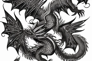 Phoenix dragon montagne tattoo idea