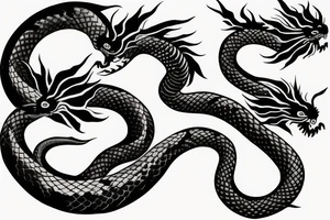 Phoenix dragon Mountain Snake tattoo idea