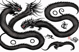 Phoenix dragon Mountain Snake tattoo idea