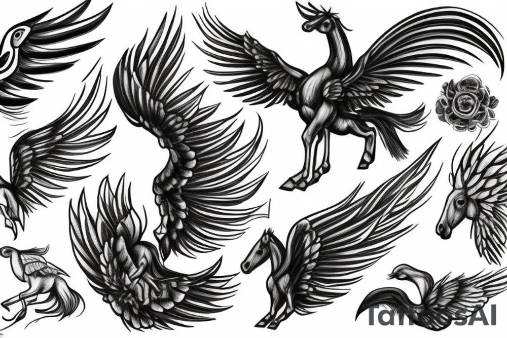 Horse with wings tattoo idea