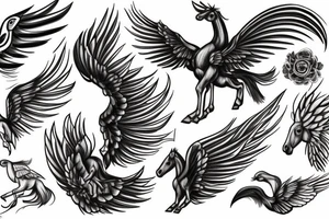 Horse with wings tattoo idea