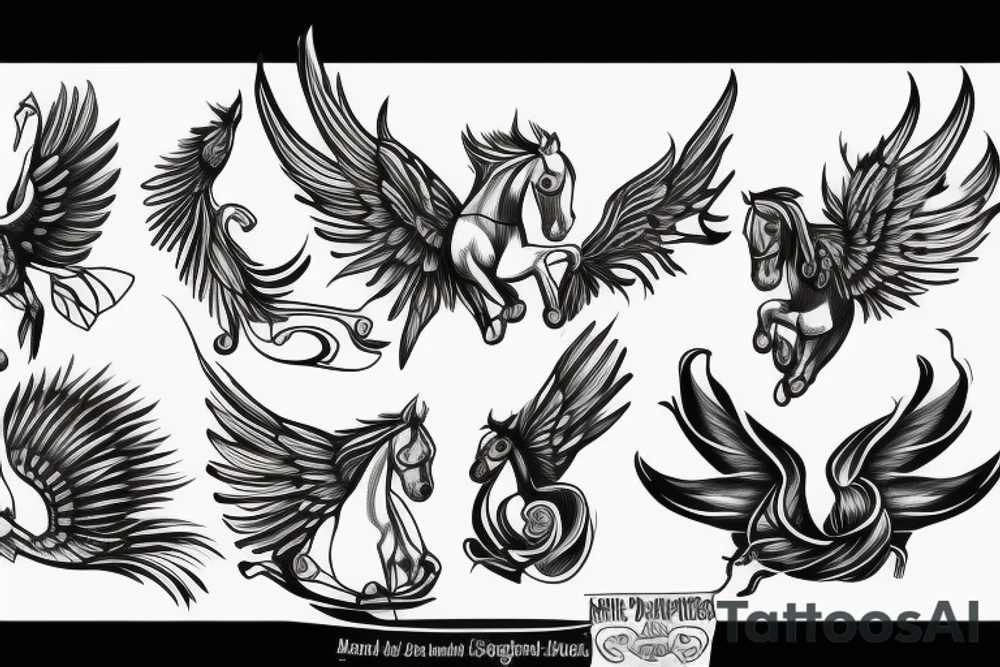 Horse with wings tattoo idea