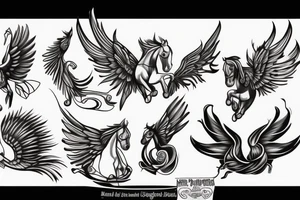 Horse with wings tattoo idea