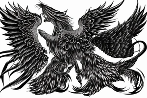 Horse with wings based on Phuture Noize Pursuit of Thunder album cover tattoo idea