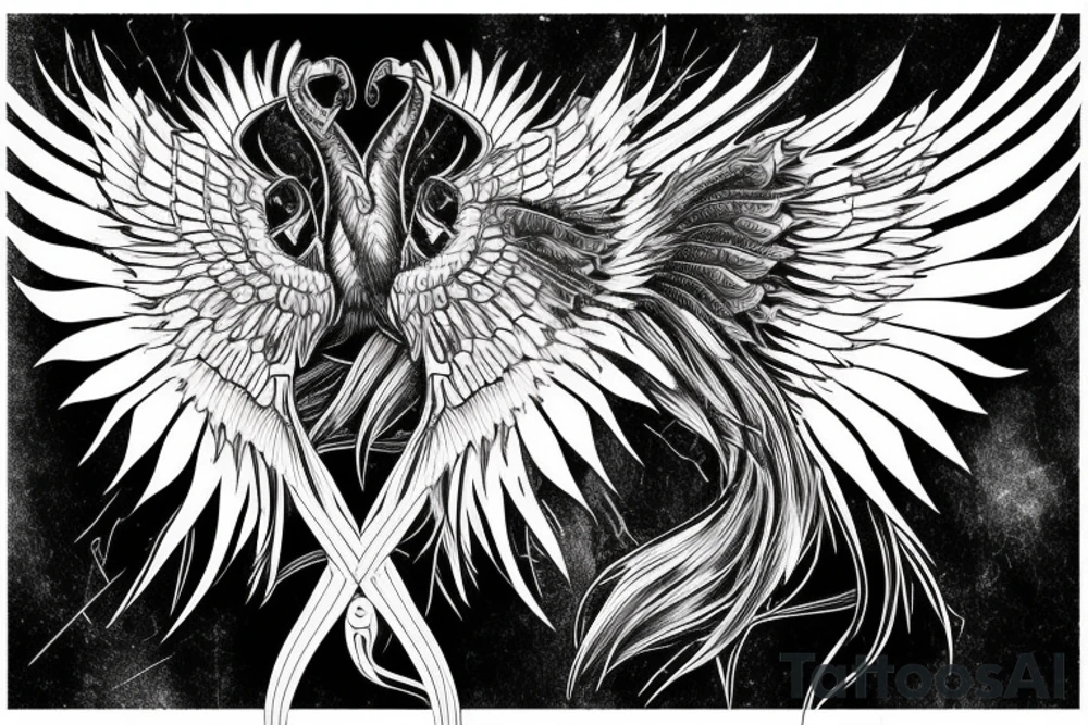 Horse with wings based on Phuture Noize Pursuit of Thunder album cover tattoo idea