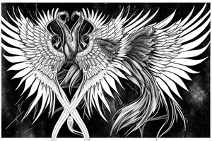 Horse with wings based on Phuture Noize Pursuit of Thunder album cover tattoo idea