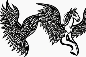 Horse with wings standing on it's back legs tattoo idea
