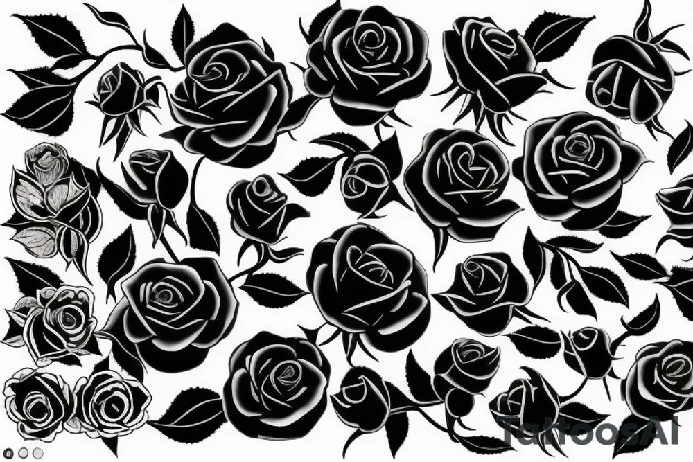 A black silhouette of a dying rose tattoo idea A black silhouette of a dying rose tattoo idea