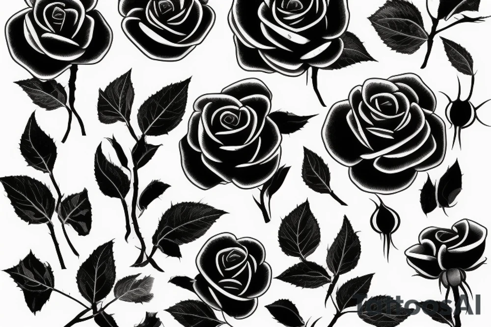A black silhouette of a dead rose tattoo idea A black silhouette of a dead rose tattoo idea