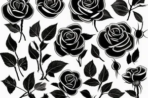 A black silhouette of a dead rose tattoo idea