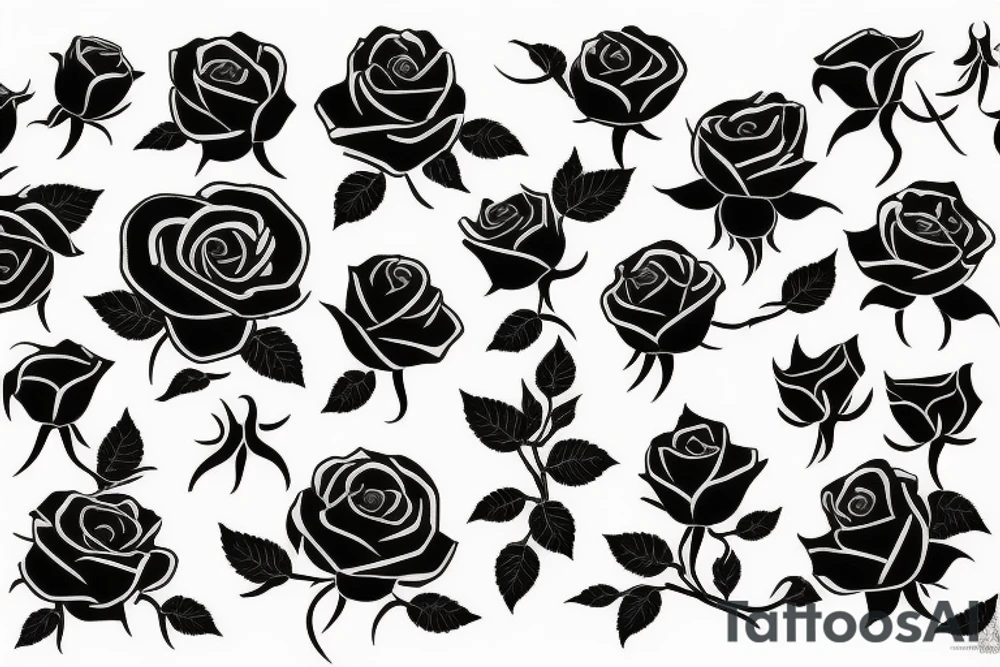 A black silhouette of a dead rose tattoo idea A black silhouette of a dead rose tattoo idea