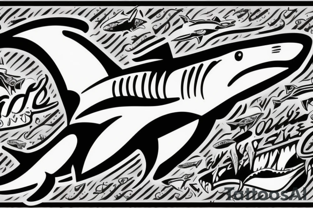 shark with a skid tattoo idea