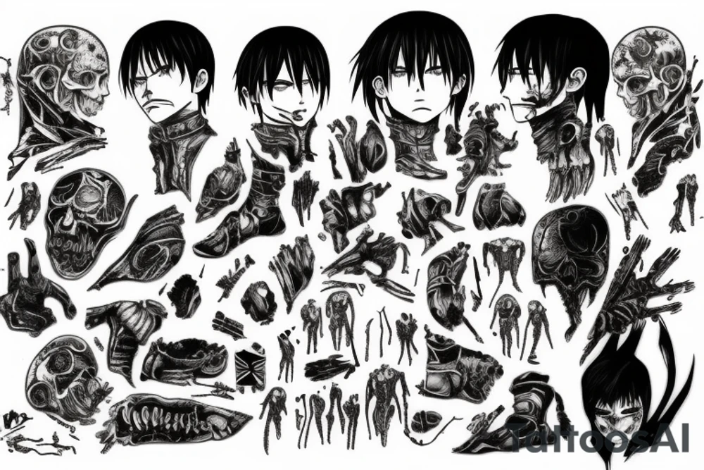 Guts and blood tattoo idea