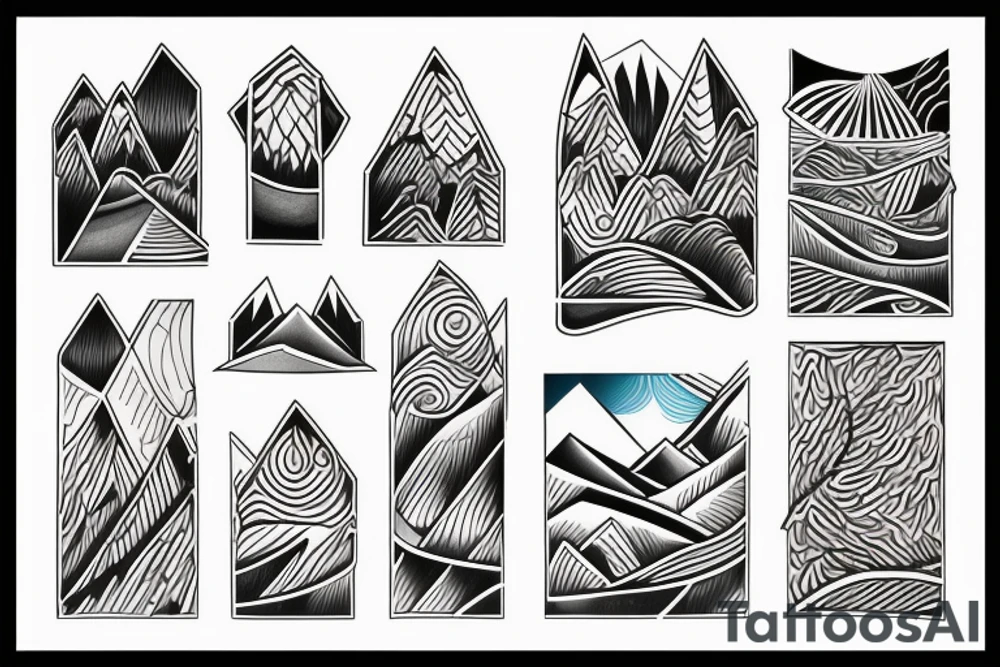 mountains, islands tattoo idea