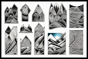 mountains, islands tattoo idea