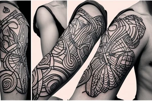 mountains, islands, rivers, turtle, fleur de lis tattoo idea