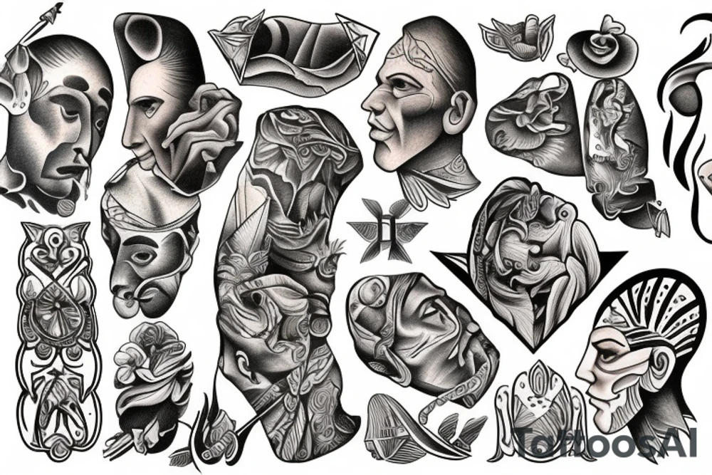 mountains, islands, rivers, saints tattoo idea