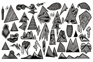 mountains, islands, rivers tattoo idea