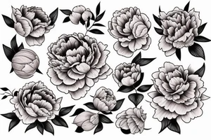 Neo traditional Peony tattoo idea