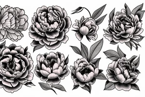 Neo traditional Peony tattoo idea