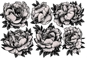 Neo traditional Peony tattoo idea