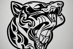 A Panther head with a 1988 Chicano Lettering above tattoo idea