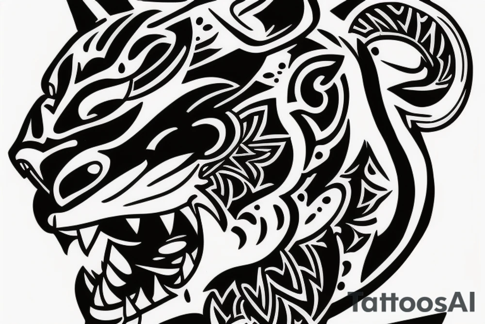 A Panther head with a 1988 Chicano Lettering above tattoo idea