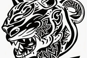 A Panther head with a 1988 Chicano Lettering above tattoo idea