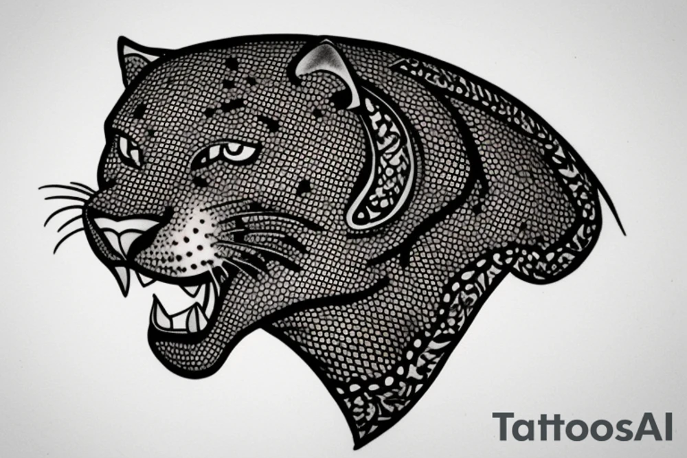 A Panther head tattoo idea
