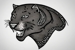 A Panther head tattoo idea