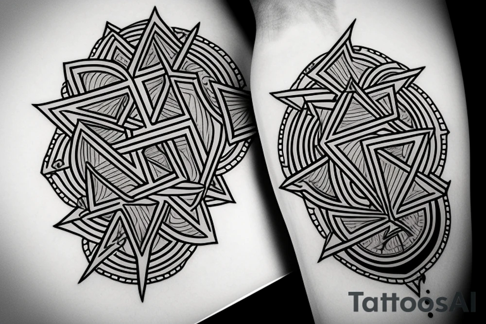 geometric design depicting depression and getting over trauma on a forearm tattoo idea