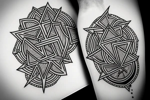 geometric design depicting depression and getting over trauma on a forearm tattoo idea