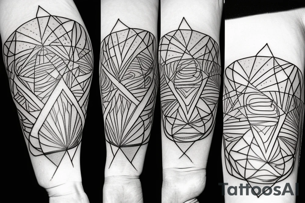 geometric design depicting depression and getting over trauma on a forearm tattoo idea