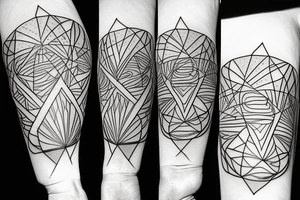 geometric design depicting depression and getting over trauma on a forearm tattoo idea