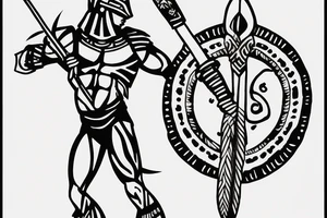 Spartan holding spear tattoo idea