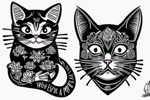 one cat is tender the other one is evil tattoo idea