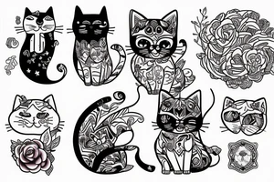 one cat is tender the other one is evil tattoo idea