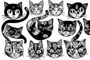 a cat with two personalities: evil and tender tattoo idea