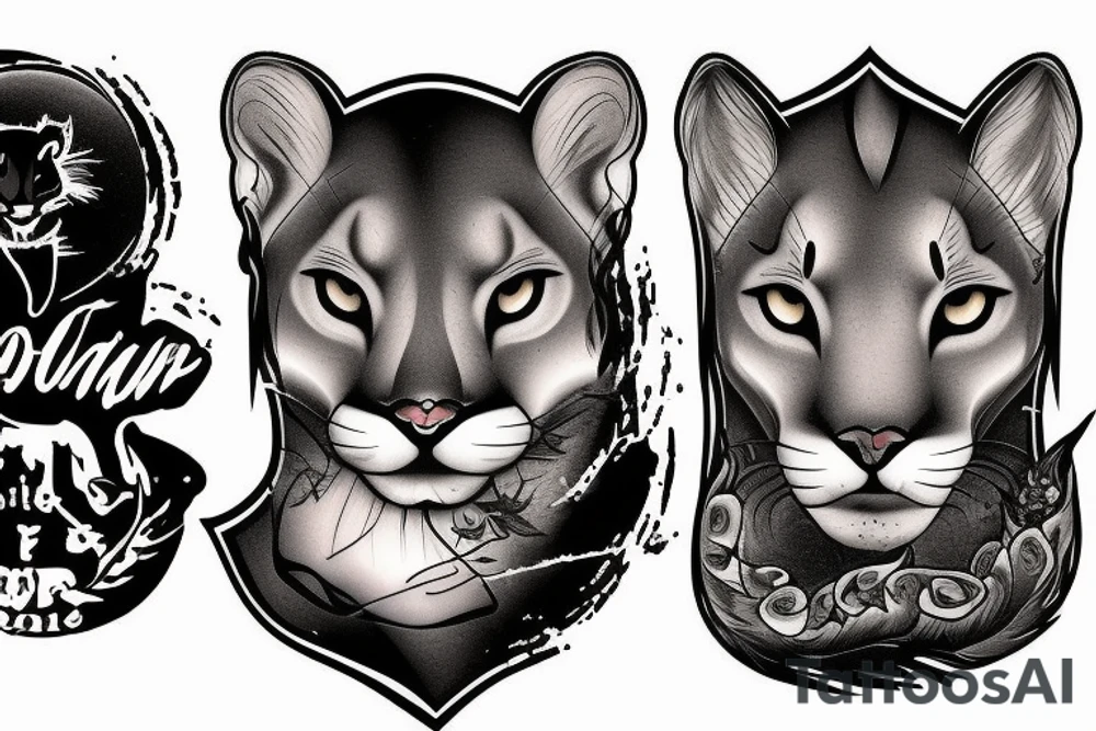 Mountain lion fire tattoo idea