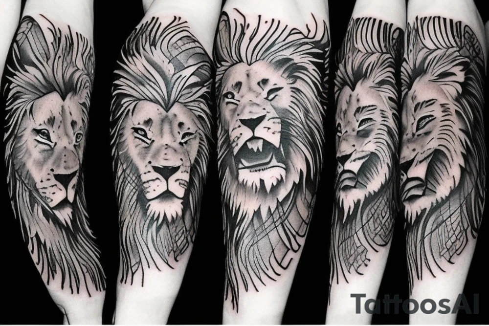 lion fire tattoo idea
