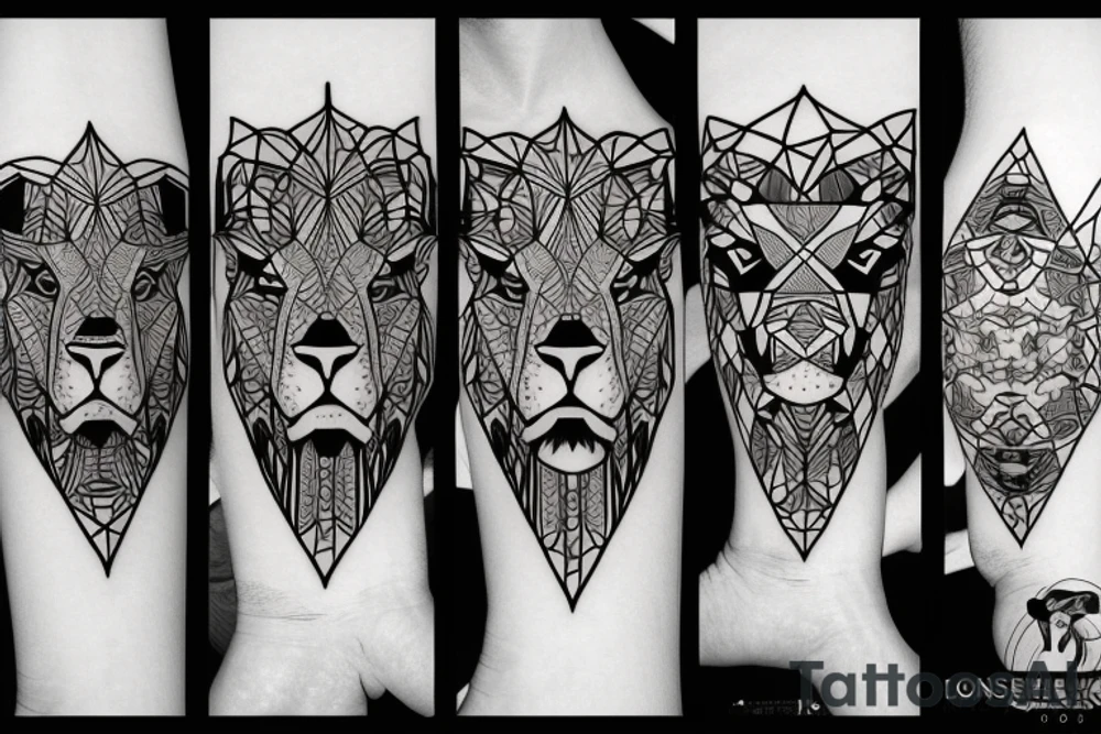 lion fire tattoo idea