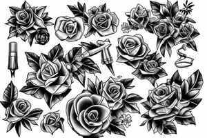 Superbike, flower, magnum 44 tattoo idea