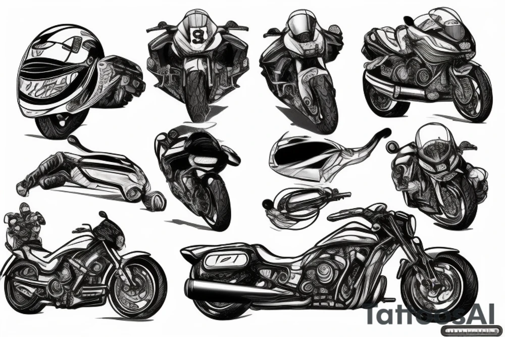 Superbike and magnum 44 tattoo idea