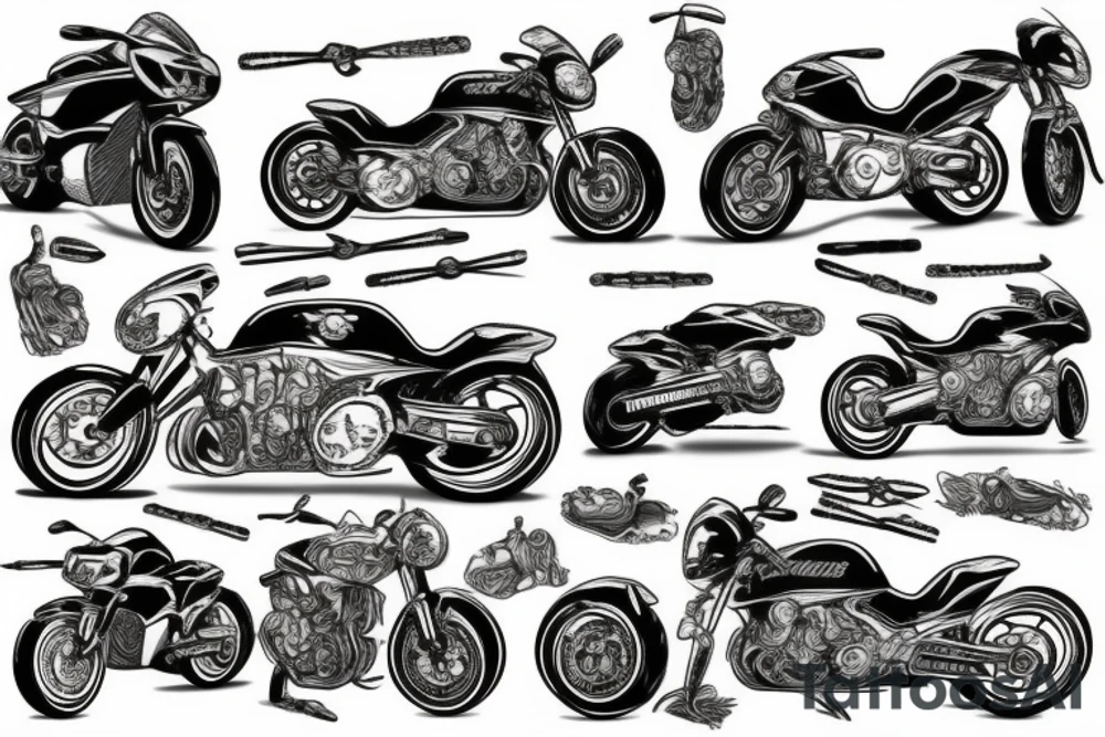 Superbike and magnum 44 tattoo idea