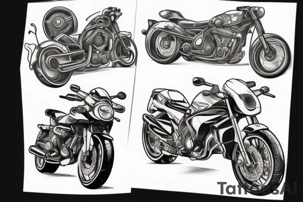 Super bike and gun tattoo idea