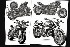 Super bike and gun tattoo idea