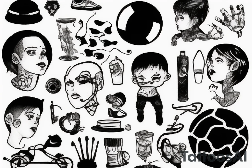 a boy in a bubble tattoo idea